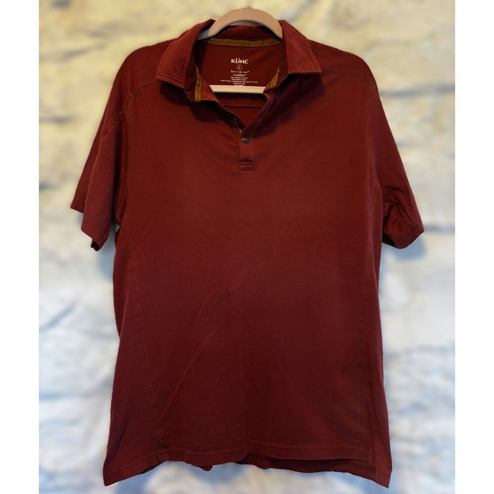 Kuhl Polo Shirt in Brick L Organic Cotton Wildfibre Short Sleeve Casual